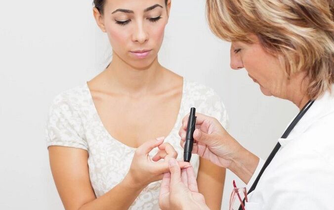 Before prescribing insulin, the doctor performs a blood sugar test